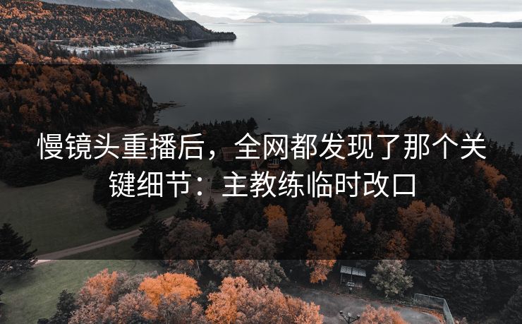 慢镜头重播后，全网都发现了那个关键细节：主教练临时改口